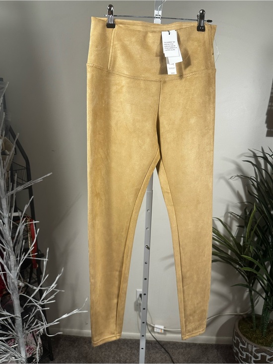 Tahari Pants - J152. Tahari- Women’s Suede-Look High-Waist Leggings in Tan